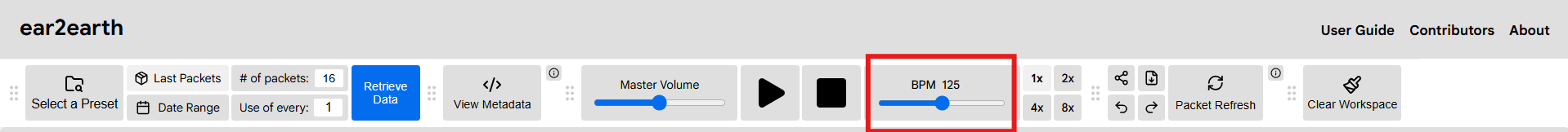 user changes the BPM slider